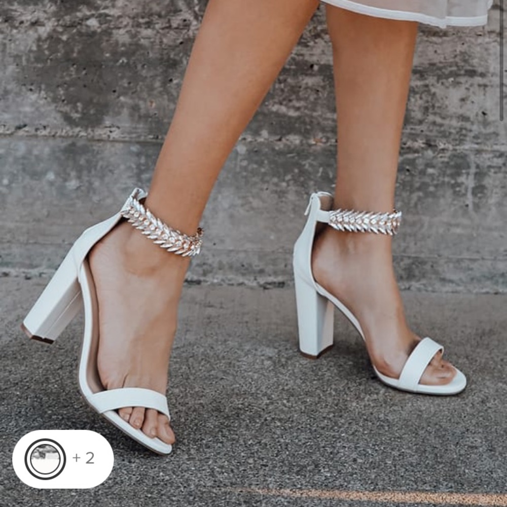 Lulus Milan White Ankle Strap Heels